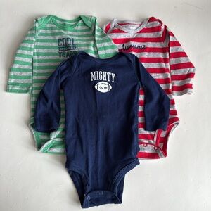 Carter’s Striped Kids One Piece Set - Green and Red Boys 6 Months